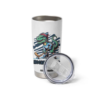 Funny Dinosaur Playing Ice Hockey Tumbler Cup Hockeysaurus Gift For Kids TS12 Print Your Wear