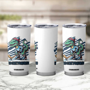Funny Dinosaur Playing Ice Hockey Tumbler Cup Hockeysaurus Gift For Kids TS12 Print Your Wear