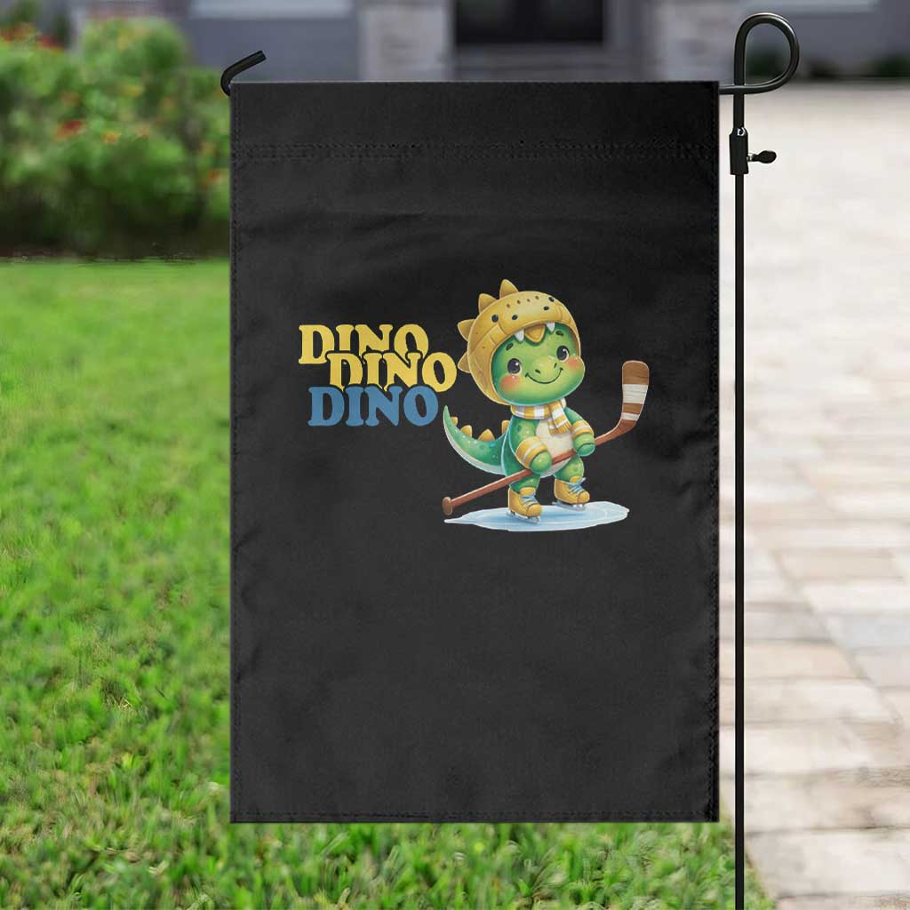 Funny Dinosaur Playing Ice Hockey Garden Flag Gift For Dino Lovers TS12 Print Your Wear