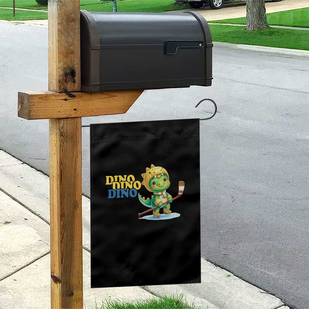 Funny Dinosaur Playing Ice Hockey Garden Flag Gift For Dino Lovers TS12 Print Your Wear