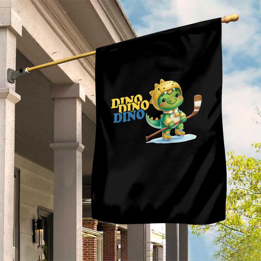 Funny Dinosaur Playing Ice Hockey Garden Flag Gift For Dino Lovers TS12 Print Your Wear