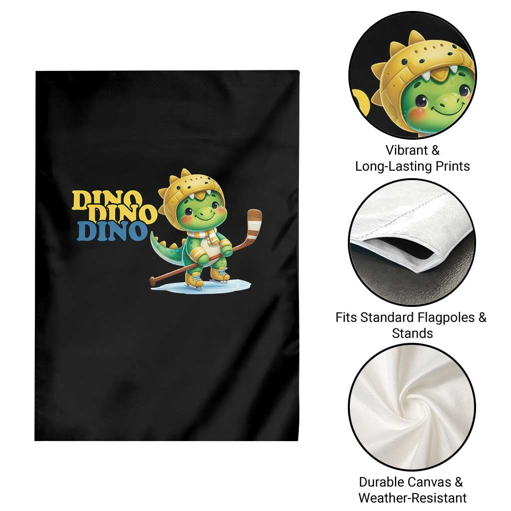 Funny Dinosaur Playing Ice Hockey Garden Flag Gift For Dino Lovers TS12 Print Your Wear