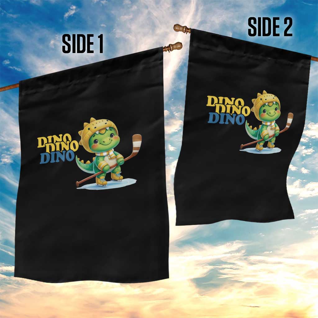 Funny Dinosaur Playing Ice Hockey Garden Flag Gift For Dino Lovers TS12 Print Your Wear