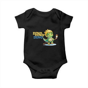 Funny Dinosaur Playing Ice Hockey Baby Onesie Gift For Dino Lovers TS12 Black Print Your Wear