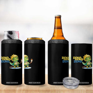 Funny Dinosaur Playing Ice Hockey 4 in 1 Can Cooler Tumbler Gift For Dino Lovers TS12 Print Your Wear