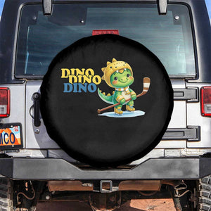 Funny Dinosaur Playing Ice Hockey Spare Tire Cover Gift For Dino Lovers TS12 No hole Black Print Your Wear