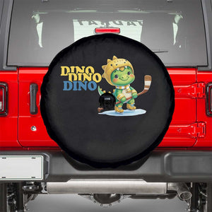 Funny Dinosaur Playing Ice Hockey Spare Tire Cover Gift For Dino Lovers TS12 Black Print Your Wear