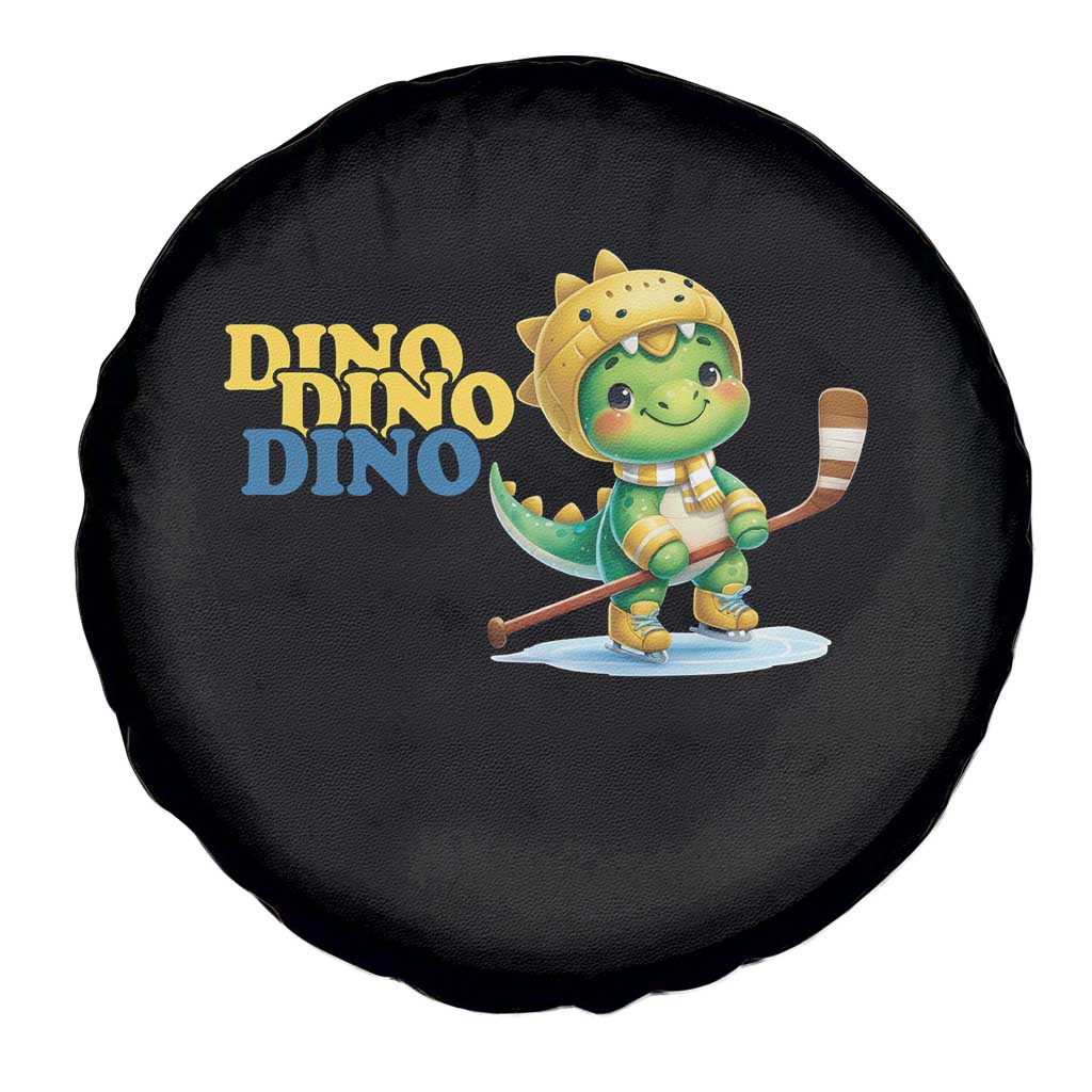 Funny Dinosaur Playing Ice Hockey Spare Tire Cover Gift For Dino Lovers TS12 Print Your Wear