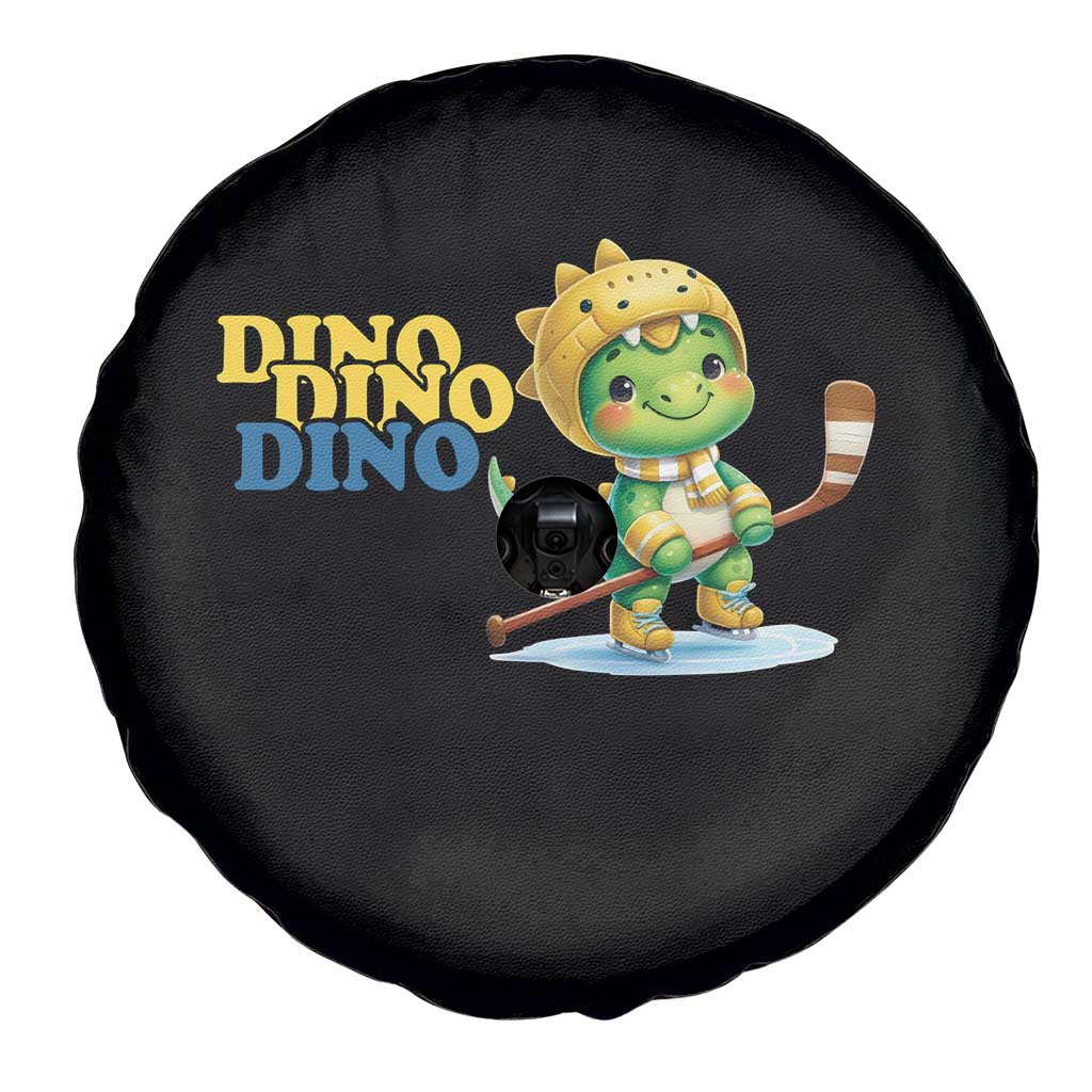 Funny Dinosaur Playing Ice Hockey Spare Tire Cover Gift For Dino Lovers TS12 Print Your Wear