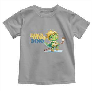 Funny Dinosaur Playing Ice Hockey Toddler T Shirt Gift For Dino Lovers TS12 Sport Gray Print Your Wear