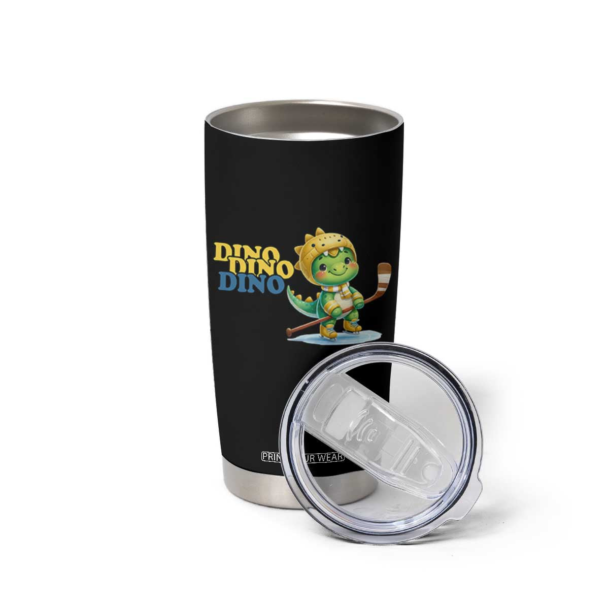 Funny Dinosaur Playing Ice Hockey Tumbler Cup Gift For Dino Lovers TS12 Print Your Wear