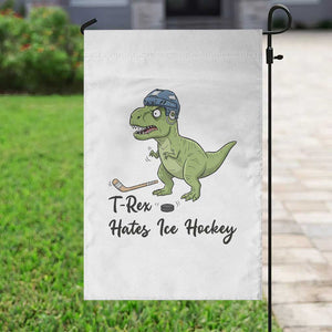 Dino Hates Ice Hockey Garden Flag Funny Ice Sports Dinosaur Gift TS12 Print Your Wear
