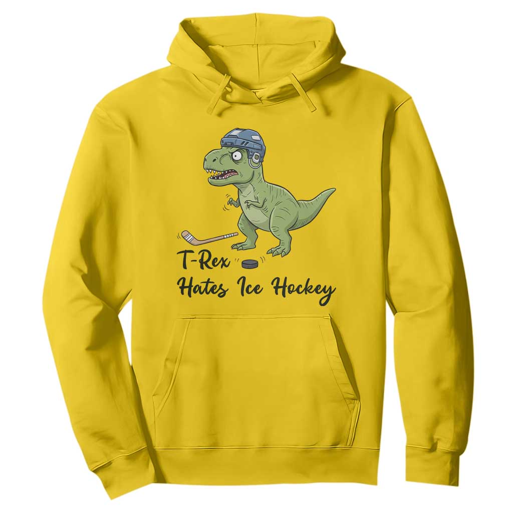 Dino Hates Ice Hockey Hoodie Funny Ice Sports Dinosaur Gift TS12 Daisy Print Your Wear