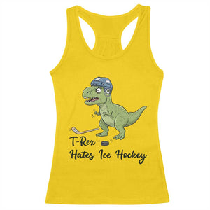 Dino Hates Ice Hockey Racerback Tank Top Funny Ice Sports Dinosaur Gift TS12 Daisy Print Your Wear