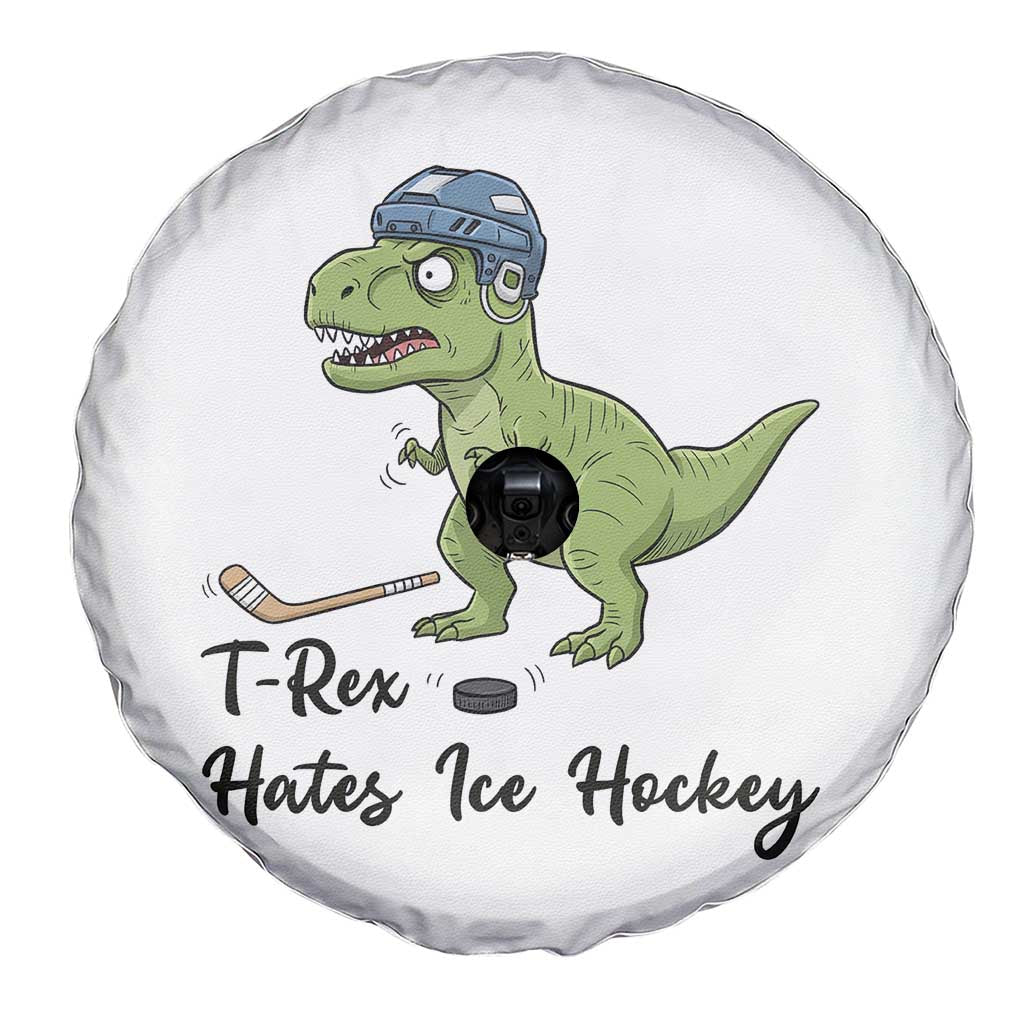 Dino Hates Ice Hockey Spare Tire Cover Funny Ice Sports Dinosaur Gift TS12 Print Your Wear