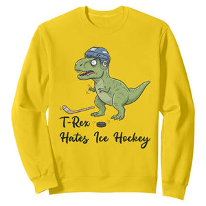 Dino Hates Ice Hockey Sweatshirt Funny Ice Sports Dinosaur Gift TS12 Daisy Print Your Wear