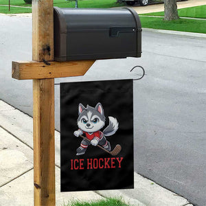 Funny Husky Playing Ice Hockey Garden Flag Gift For Dog Lovers TS12 Print Your Wear