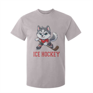 Funny Husky Playing Ice Hockey T Shirt For Kid Gift For Dog Lovers TS12 Ice Gray Print Your Wear
