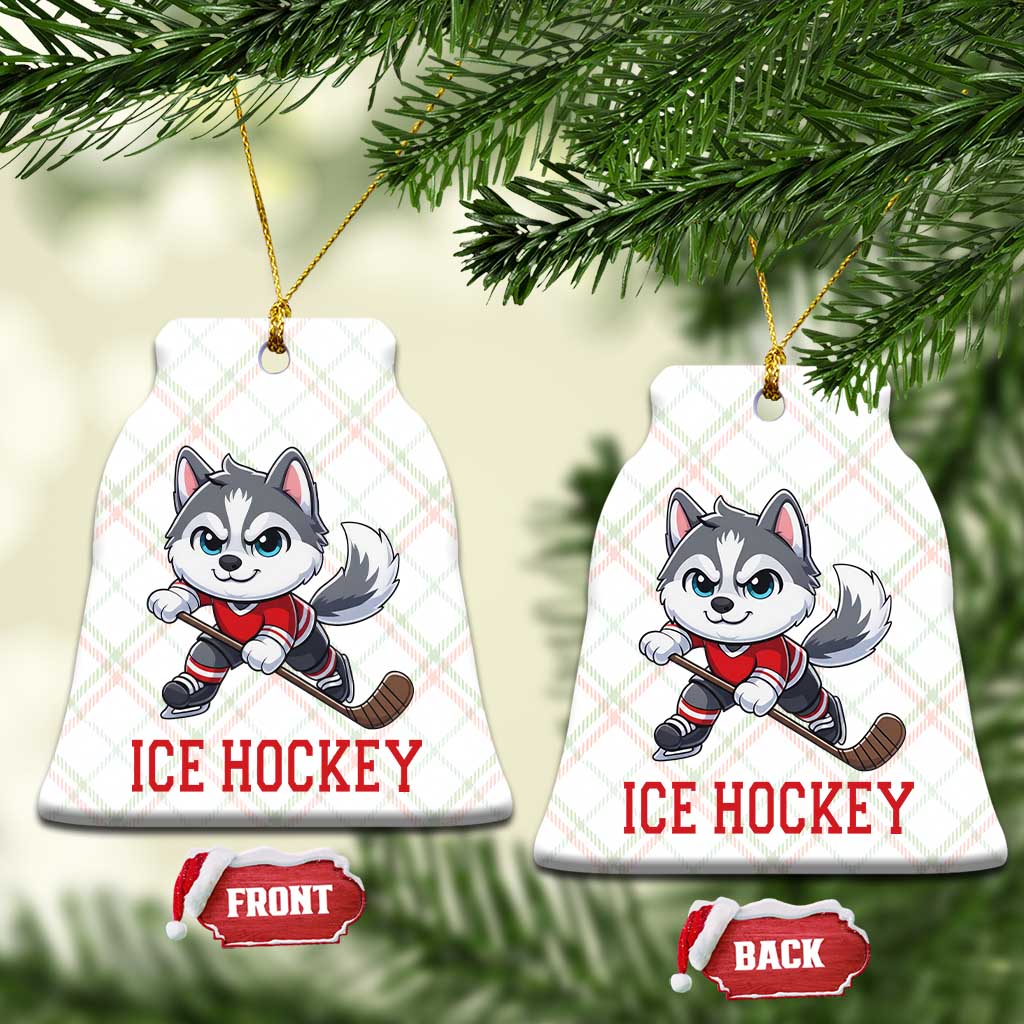 Funny Husky Playing Ice Hockey Ceramic Ornament Gift For Dog Lovers TS12 Print Your Wear