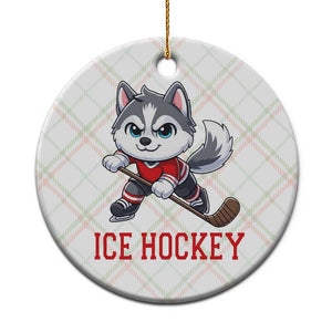 Funny Husky Playing Ice Hockey Ceramic Ornament Gift For Dog Lovers TS12 1pc Christmas Plaid Print Your Wear