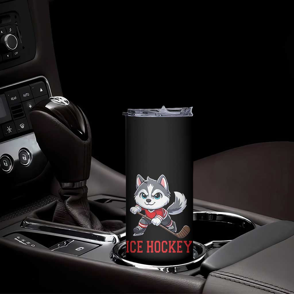 Funny Husky Playing Ice Hockey Skinny Tumbler Gift For Dog Lovers TS12 Print Your Wear
