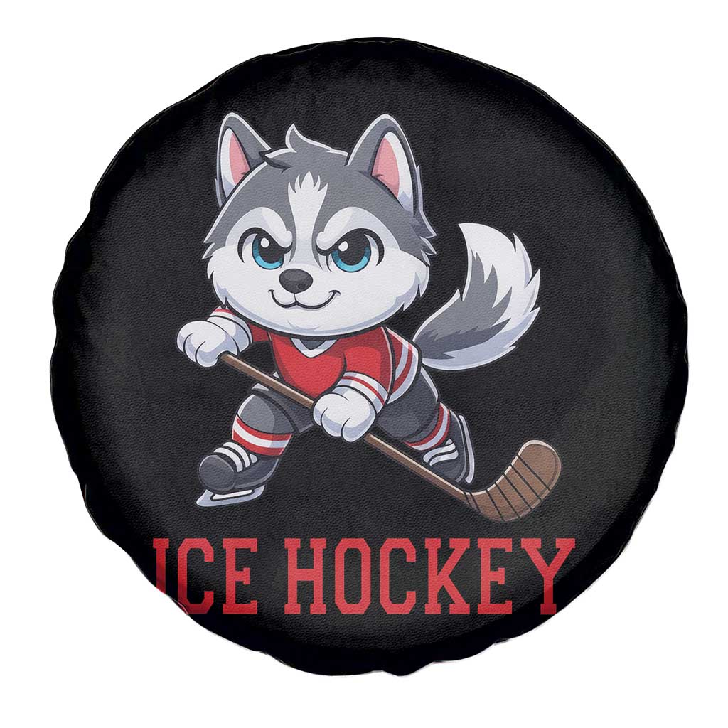 Funny Husky Playing Ice Hockey Spare Tire Cover Gift For Dog Lovers TS12 Print Your Wear