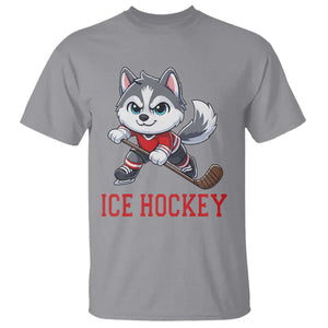 Funny Husky Playing Ice Hockey T Shirt Gift For Dog Lovers TS12 Sport Gray Print Your Wear