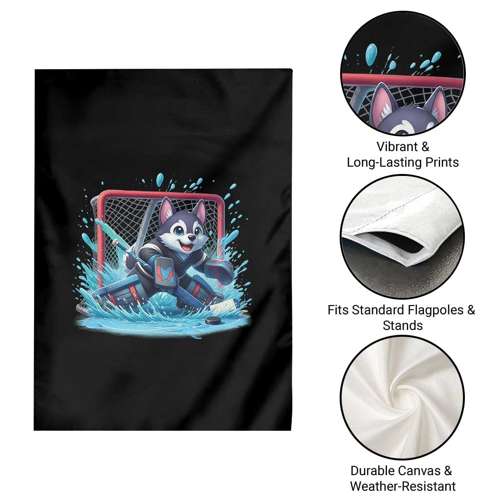 Siberian Husky Ice Hockey Player Garden Flag Funny Goalie Gift TS12 Print Your Wear