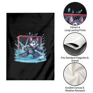 Siberian Husky Ice Hockey Player Garden Flag Funny Goalie Gift TS12 Print Your Wear