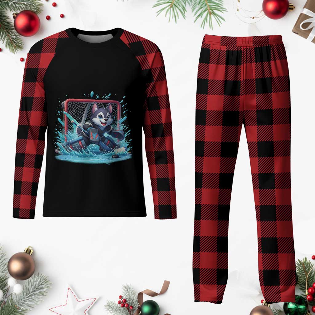 Siberian Husky Ice Hockey Player Plaid Pajama Set Funny Goalie Gift TS12 Buffalo Plaid Print Your Wear