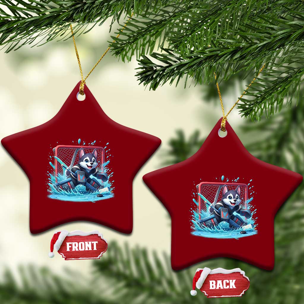 Siberian Husky Ice Hockey Player Ceramic Ornament Funny Goalie Gift TS12 Print Your Wear