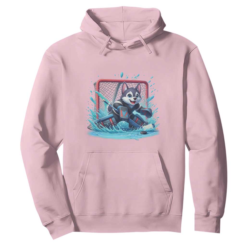 Siberian Husky Ice Hockey Player Hoodie Funny Goalie Gift TS12 Light Pink Print Your Wear