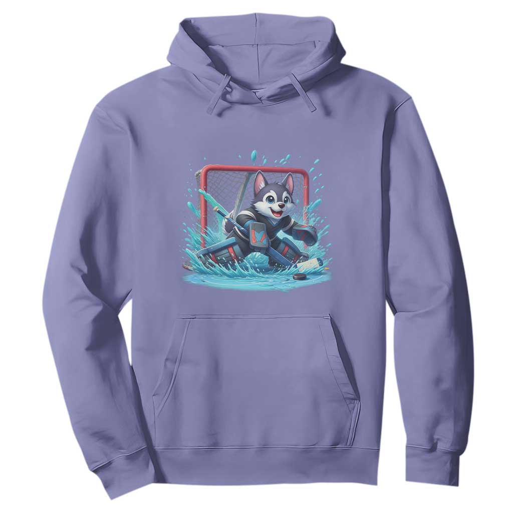 Siberian Husky Ice Hockey Player Hoodie Funny Goalie Gift TS12 Violet Print Your Wear