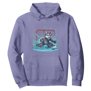 Siberian Husky Ice Hockey Player Hoodie Funny Goalie Gift TS12 Violet Print Your Wear
