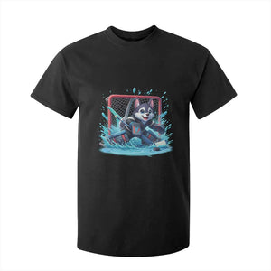 Siberian Husky Ice Hockey Player T Shirt For Kid Funny Goalie Gift TS12 Black Print Your Wear