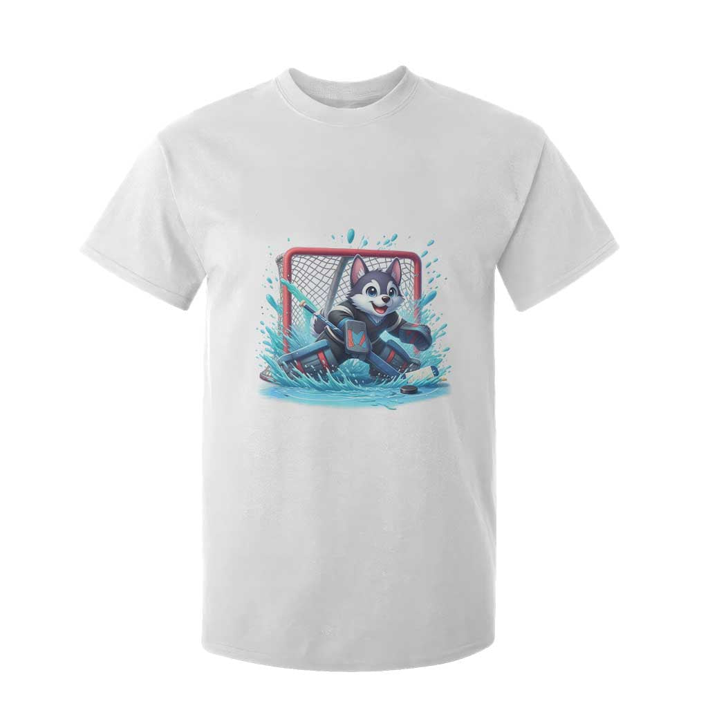 Siberian Husky Ice Hockey Player T Shirt For Kid Funny Goalie Gift TS12 White Print Your Wear