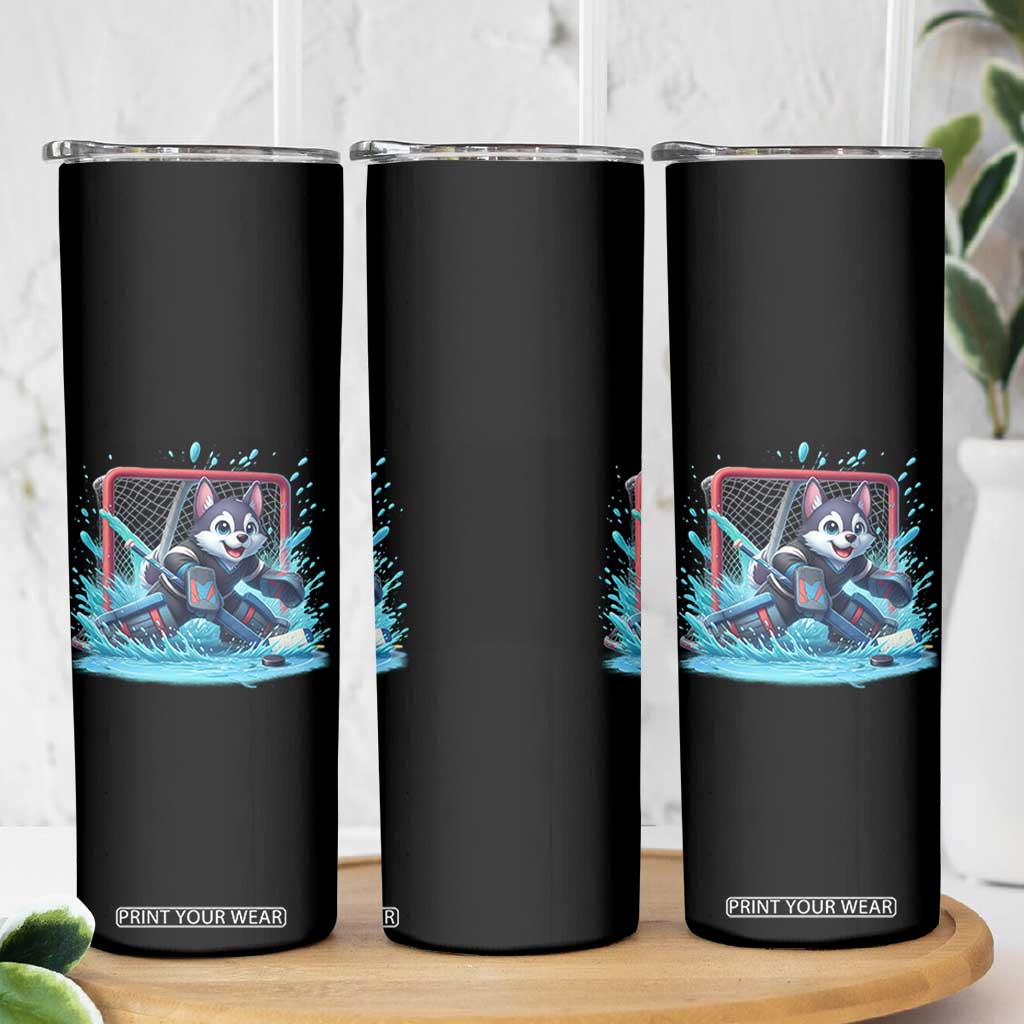 Siberian Husky Ice Hockey Player Skinny Tumbler Funny Goalie Gift TS12 Print Your Wear