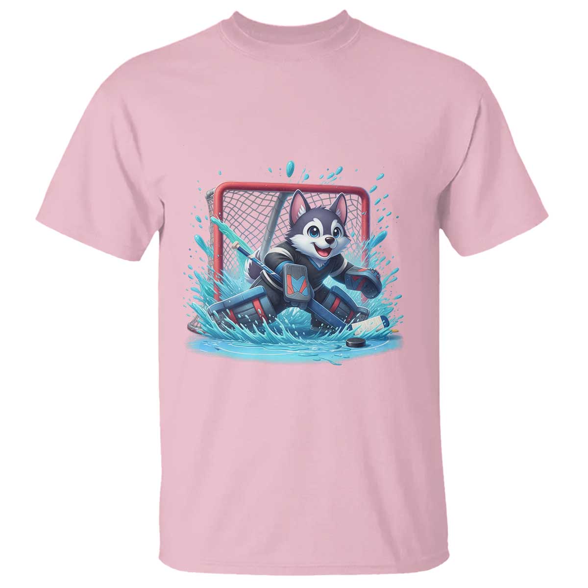 Siberian Husky Ice Hockey Player T Shirt Funny Goalie Gift TS12 Light Pink Print Your Wear