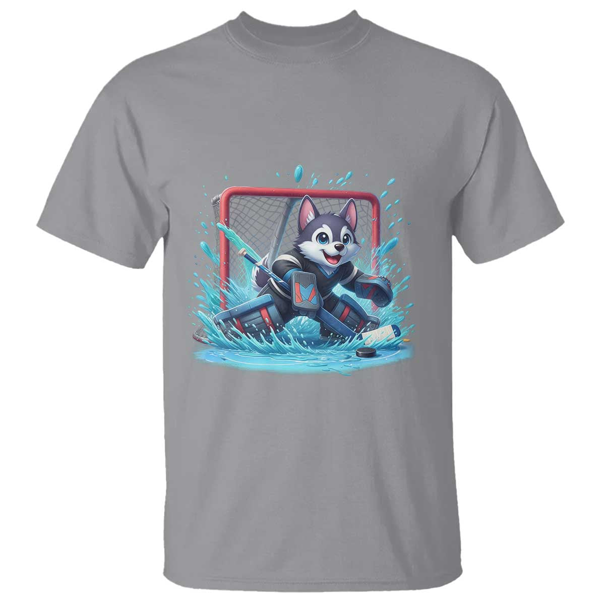 Siberian Husky Ice Hockey Player T Shirt Funny Goalie Gift TS12 Sport Gray Print Your Wear