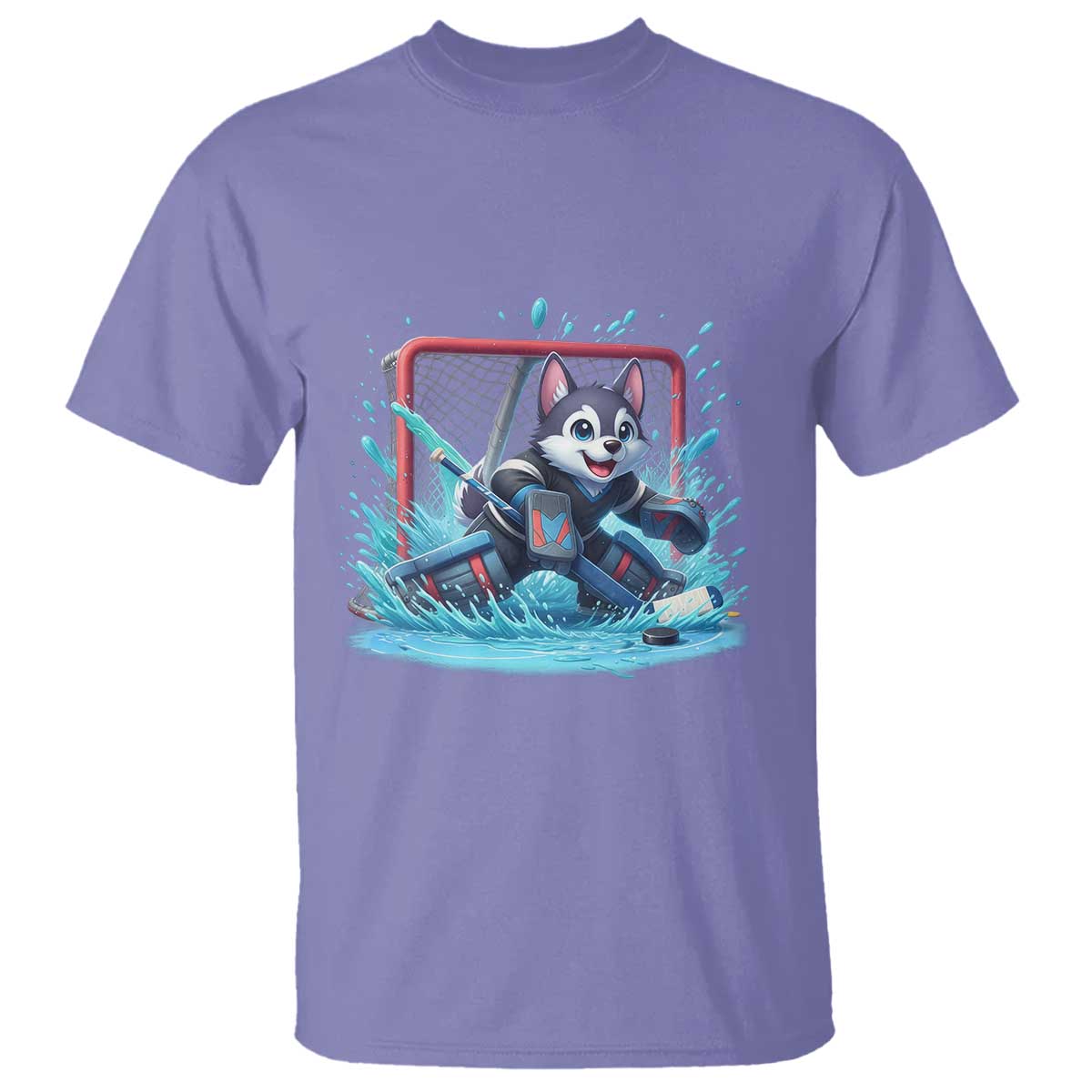 Siberian Husky Ice Hockey Player T Shirt Funny Goalie Gift TS12 Violet Print Your Wear