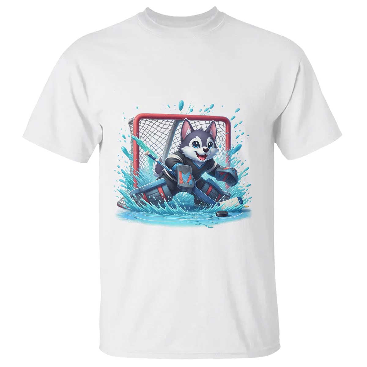 Siberian Husky Ice Hockey Player T Shirt Funny Goalie Gift TS12 White Print Your Wear