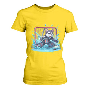 Siberian Husky Ice Hockey Player T Shirt For Women Funny Goalie Gift TS12 Daisy Print Your Wear