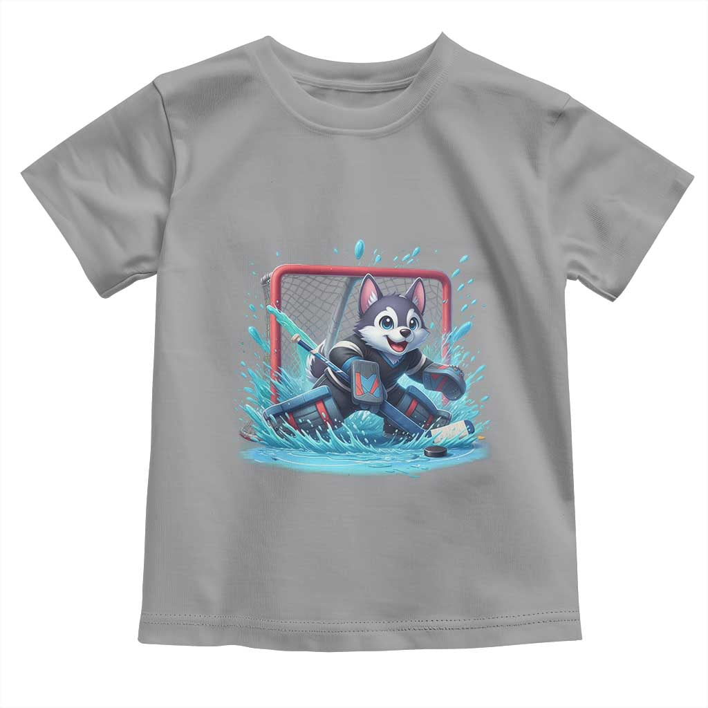 Siberian Husky Ice Hockey Player Toddler T Shirt Funny Goalie Gift TS12 Sport Gray Print Your Wear