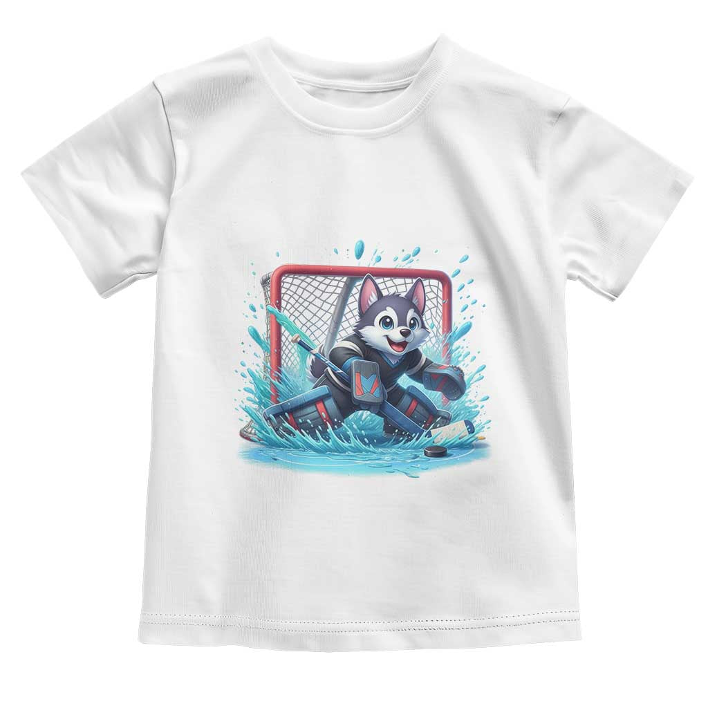 Siberian Husky Ice Hockey Player Toddler T Shirt Funny Goalie Gift TS12 White Print Your Wear