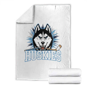 Cool Siberian Husky Ice Hockey Throw Blanket Gift For Dog Lovers TS12 White Print Your Wear