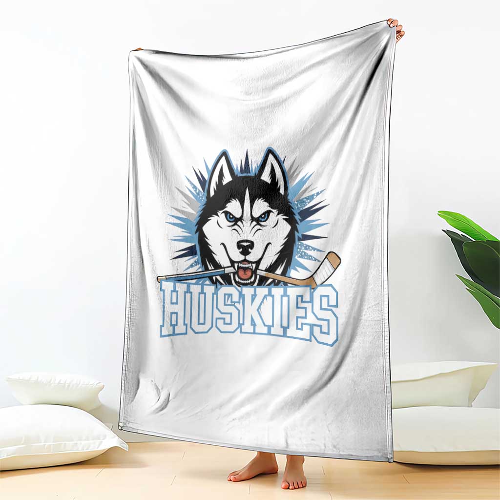 Cool Siberian Husky Ice Hockey Throw Blanket Gift For Dog Lovers TS12 Print Your Wear