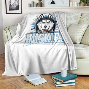 Cool Siberian Husky Ice Hockey Throw Blanket Gift For Dog Lovers TS12 Print Your Wear