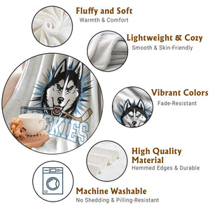 Cool Siberian Husky Ice Hockey Throw Blanket Gift For Dog Lovers TS12 Print Your Wear