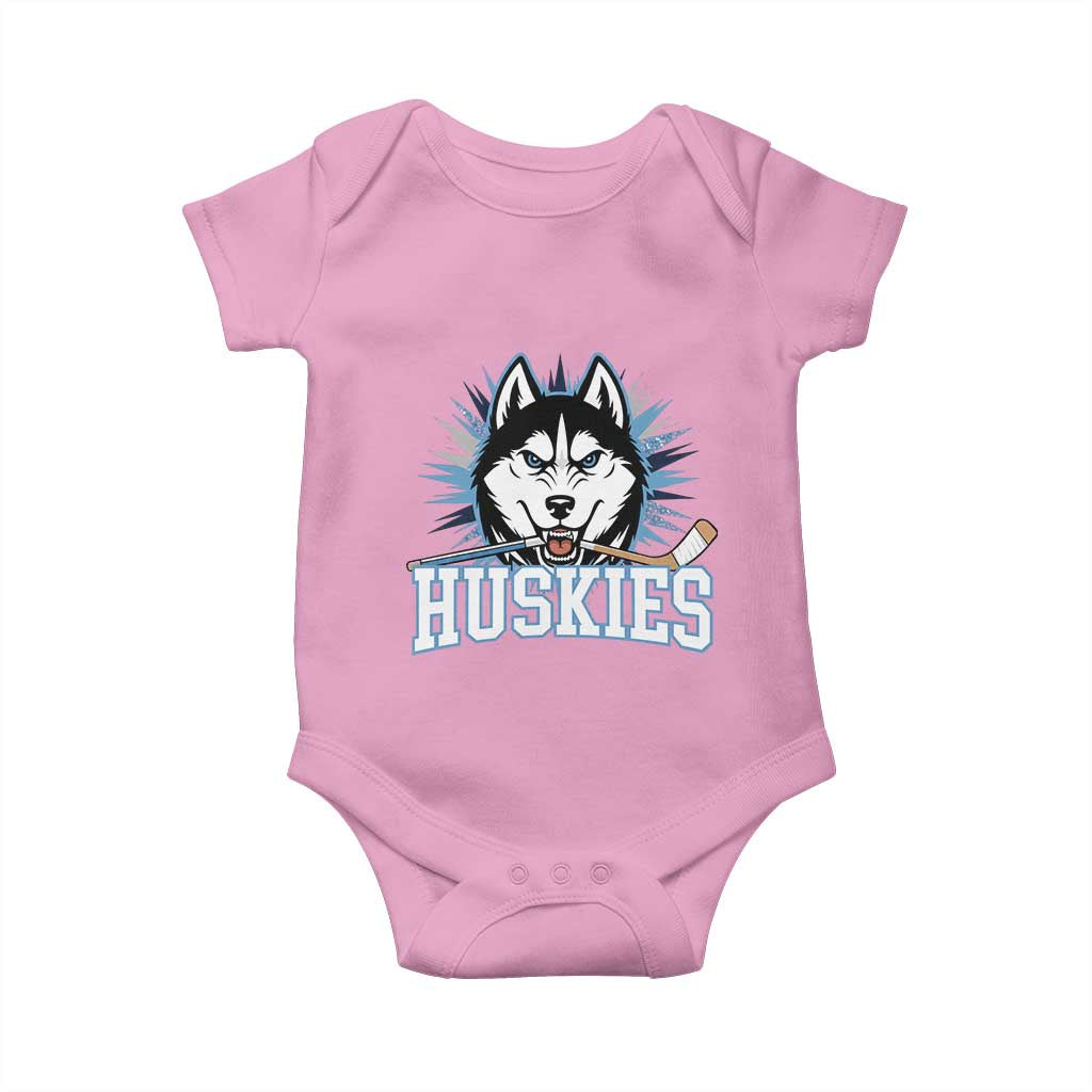 Cool Siberian Husky Ice Hockey Baby Onesie Gift For Dog Lovers TS12 Light Pink Print Your Wear