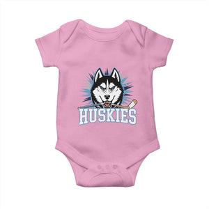 Cool Siberian Husky Ice Hockey Baby Onesie Gift For Dog Lovers TS12 Light Pink Print Your Wear
